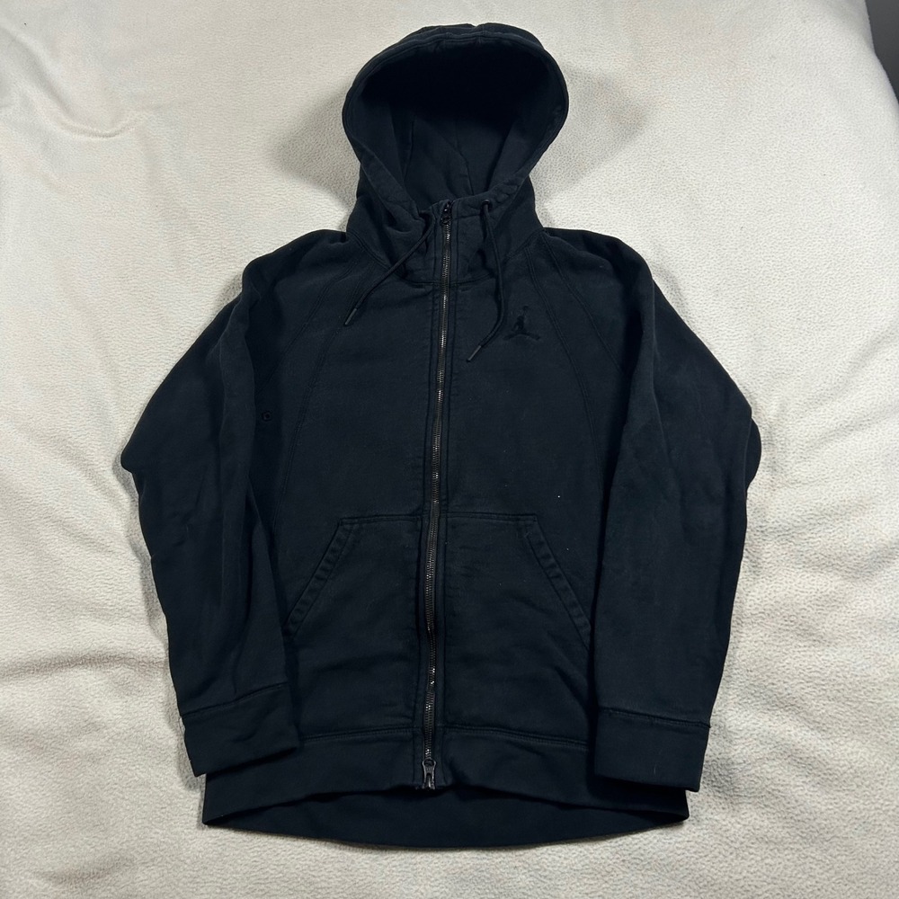 Nike Air Jordan Wings Fleece Zip Hoodie Kids Small Black Jumpman Logo 860196-010